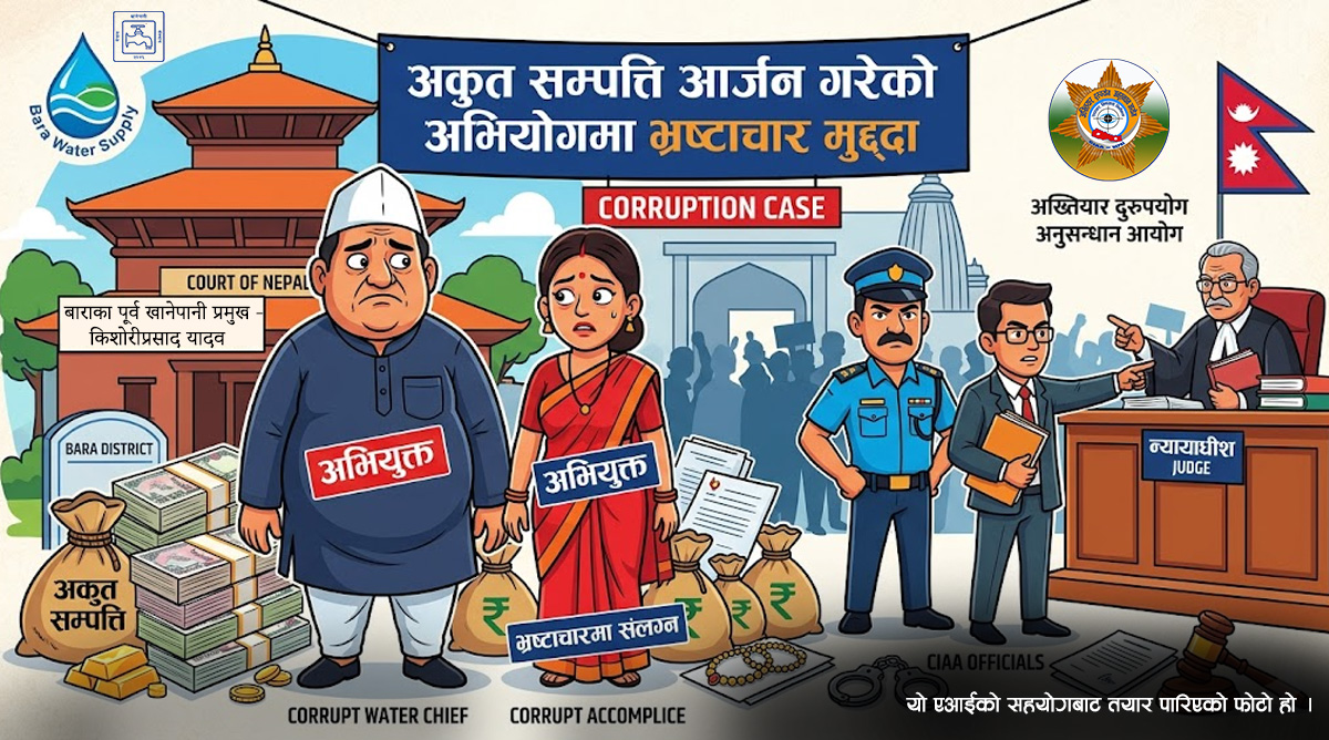 अकुत सम्पत्ति आर्जन गरेको अभियोगमा बाराका पूर्व खानेपानी प्रमुख र उनकी पत्नीविरुद्ध भ्रष्टाचार मुद्दा